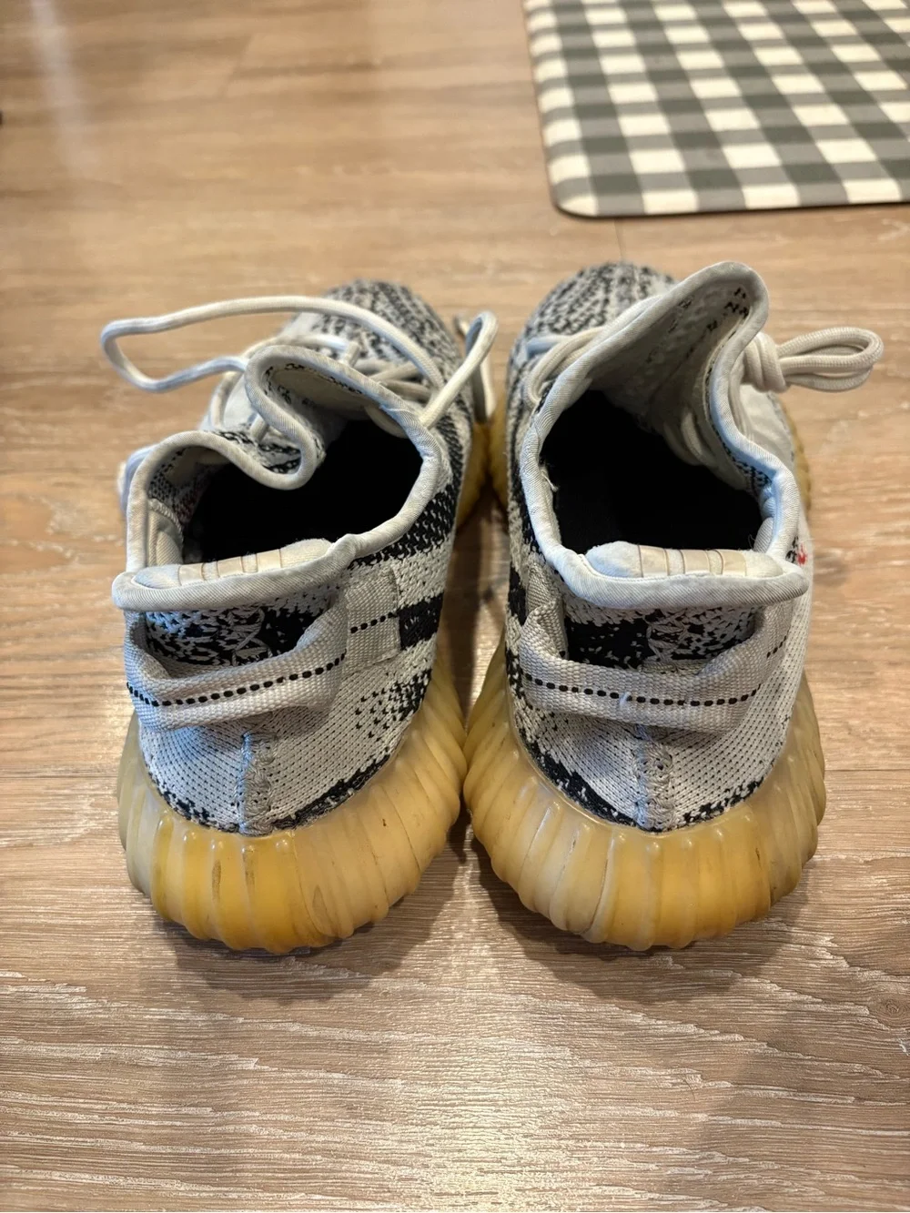 Yeezy Boost 350 V2 Zebra Sneakers - White/Black with Red Accent